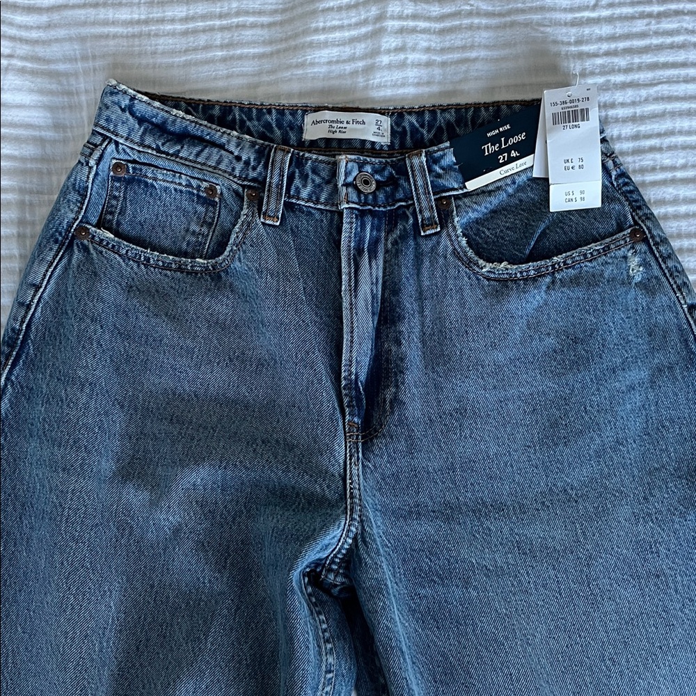 Abercrombie & Fitch High Rise Loose Curve Love 27 Long